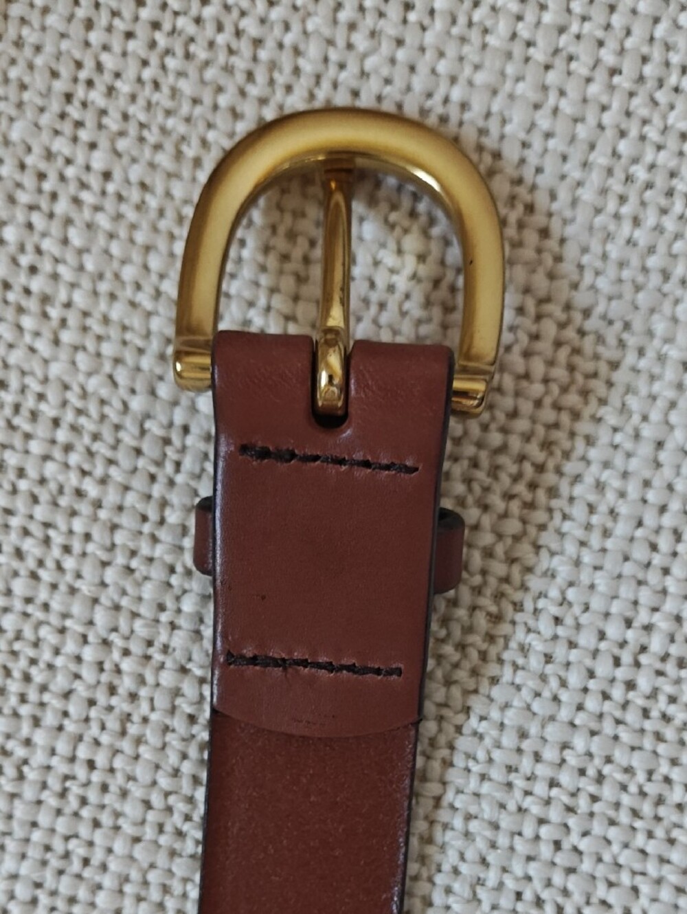 J. Crew Brown Leather Belt with Gold Buckle - Picture 4 of 6